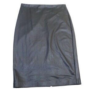 Eloquii Faux Leather Black Pencil Midi Skirt Women's Size 14 Party Event NWT